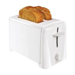 Proctor Silex 22611 Electric Toaster, 750 W, 2 Slice/Hr, Manual Control, White 