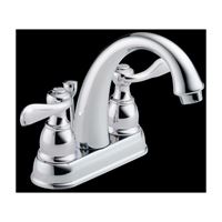 DELTA Windemere Series 25996LF-ECO Bathroom Faucet, 1.2 gpm, 2-Faucet Handle, Chrome Plated, Lever Handle 