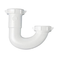 Plumb Pak PP66-1W J-Bend, 1-1/2, 1/2 x 1-1/4 in, Slip, Plastic, White 