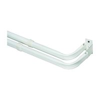 Kenney KN522 Curtain Rod, 2 in Dia, 48 to 86 in L, Steel, White 