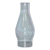 Tiki 411B Lamp Chimney, Glass, Clear, For: #110-MTB Chamber Lamp, Traditions Oil Lamps with 2-5/8 in Bases 6 Pack