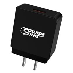 PowerZone KL-551A Quick Charge 3.0 USB Wall Charger, Black 