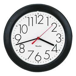 Westclox 461861 Clock, Round, Black Frame, Plastic Clock Face, Analog 
