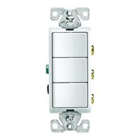 Eaton Wiring Devices 7700 7729W-BOX Combination Switch, 15 A, 120/277 V, SPST, Lead Wire Terminal, White
