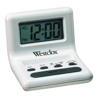Westclox 47538A Alarm Clock, AAA Battery, LCD Display, Plastic Case, Black Case 
