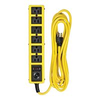 CCI 5138N Surge Protector Power Strip, 125 V, 15 A, 6 -Outlet, 1050 J Energy, Black/Yellow 