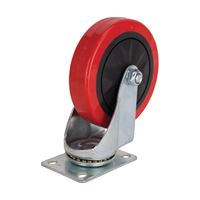 ProSource JC-385-G Swivel Caster, 5 in Dia Wheel, 30 mm W Wheel, PU Wheel, Red, 275 lb, Steel Housing Material 