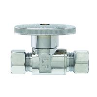 Plumb Pak PP2071LF Shut-Off Valve, 3/8 x 3/8 in Connection, Compression, Brass Body 