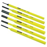 STANLEY 16-226 Pin Punch Set, 6-Piece, Steel, Powder-Coated, Yellow 