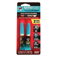 DAP RapidFuse 00158 Adhesive, Clear, 6 g Squeeze Tube 