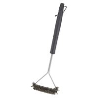 Omaha Wide Head Grill Brush, 6-3/4 W Brush, Stainless Steel Bristle, Stainless Steel Bristle, 18 in L 