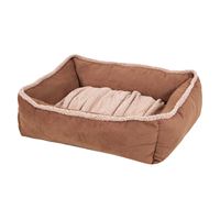 Aspenpet 80385 Pet Lounger, 24 in L, 20 in W, Rectangular, High-Loft Recycled Polyfill Fill, Suede Fabric Cover 