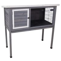 PETMATE Precision Pet 7029115 Extreme Rabbit Shack II, 46 in W, 24 in D, 48 in H, Wood, Gray/White