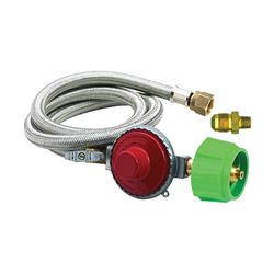 Bayou Classic M5HPR-1 Hose and Regulator, 3/8 in Connection, 48 in L Hose, Stainless Steel 