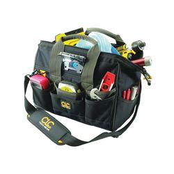 CLC Tech Gear BIGMOUTH L230 Tool Bag with Integrated LED Light, 8 in W, 11-1/2 in D, 14 in H, 29-Pocket, Polyester 