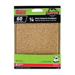 Gator 5033 Sanding Sheet, 4-1/2 in W, 5-1/2 in L, 60 Grit, Coarse, Aluminum Oxide Abrasive, Paper Backing 