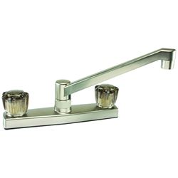 Boston Harbor JY-8201BN Kitchen Faucet, 1.8 gpm, 2-Faucet Hole, Plastic, Stainless Steel, Deck Mounting, Round Handle 