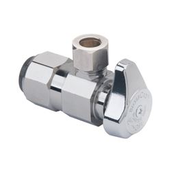 BrassCraft G2PS19X CD Stop Valve, 1/2 x 3/8 in Connection, Push-Connect x Compression, 125 psi Pressure, Brass Body 