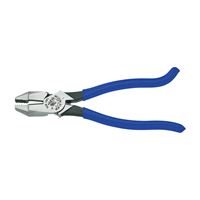 KLEIN TOOLS D2000-9ST Ironworkers Plier, 9-3/8 in OAL, Blue Handle, Hook Bend Handle, 1-1/4 in W Jaw, 1.594 in L Jaw 