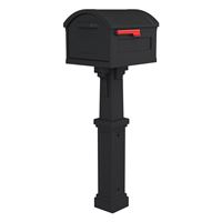 Gibraltar Mailboxes GHC40B01 Mailbox and Post Combo, 2175 cu-in Mailbox, Plastic Mailbox, Black 