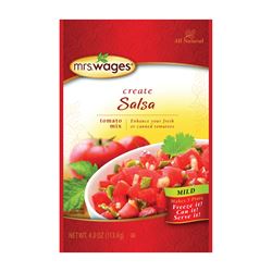 Mrs. Wages W664-J7425 Salsa Tomato Mix, 4 oz Pouch, Pack of 12 