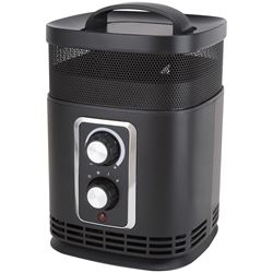 PowerZone PTC-156 360 deg Ceramic PTC Heater, 12.5 A, 120 V, 750/1500 W, 1500 W Heating, Black 