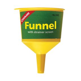 COGHLAN'S 8100 Funnel with Strainer Screen, Polypropylene Handle, Yellow Handle