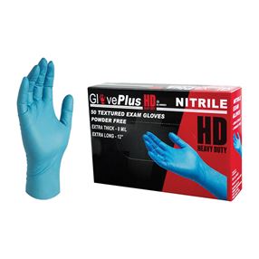 AMMEX GPNHD68100 Non-Sterile Disposable Gloves, XL, Nitrile, Powder-Free, Blue, 300 mm L