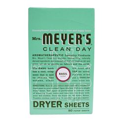 Mrs. Meyers Clean Day 014448 Dryer Sheet, Basil 