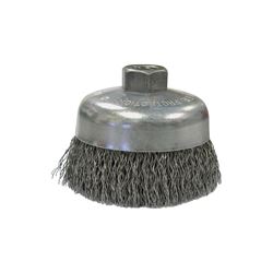 Weiler 36037 Wire Cup Brush, 6 in Dia, 5/8-11 Arbor/Shank, Carbon Steel Bristle 