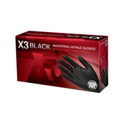 AMMEX BX344100 Disposable Gloves, M, Nitrile, Powder-Free, Black, 9-1/2 in L 