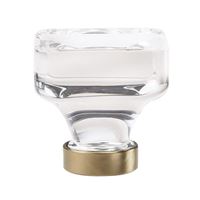 Amerock Glacio Series BP36653CBBZ Cabinet Knob, 1-5/16 in Projection, Glass/Zinc, Clear/Golden Champagne 