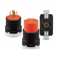 Arrow Hart AHCL1020P Ultra-Grip Locking Plug, 3 -Pole, 20 A, 125/250 VAC, NEMA: NEMA L10-20, Black/Orange 