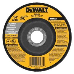 DeWALT DW8404 Grinding Wheel, 4-1/2 in Dia, 1/4 in Thick, 7/8 in Arbor, 30 Grit, Very Coarse 