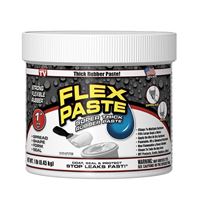 FLEX PASTE PFSWHTR16 Rubberized Adhesive, White, 1 lb Jar 