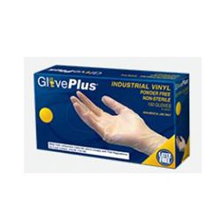 GLOVEPLUS IVPF48100 Disposable Gloves, XL, 235 mm L, Vinyl, Clear, Powder Free 