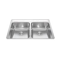 KINDRED CDLA3322-8-4CBN Kitchen Sink, 33 in OAW, 8 in OAD, 22 in OAH, Stainless Steel, Topmount/Drop-In Mounting 