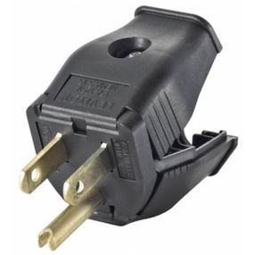 Leviton 000-3W101-00E Electrical Plug, 2 -Pole, 15 A, 125 V, Black