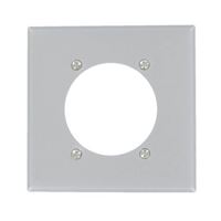 Leviton S701-GY Single Receptacle Wallplate, 4-1/2 in L, 4-9/16 in W, 2 -Gang, Steel, Aluminum, Flush Mounting 