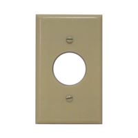 Leviton 86004 Single Receptacle Wallplate, 4-1/2 in L, 2-3/4 in W, 1 -Gang, Thermoset Plastic, Ivory, Smooth 