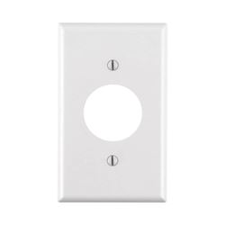 Leviton 88004 Single Receptacle Wallplate, 4-1/2 in L, 2-3/4 in W, 1 -Gang, Thermoset Plastic, White, Smooth 