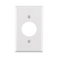 Leviton 88004 Single Receptacle Wallplate, 4-1/2 in L, 2-3/4 in W, 1 -Gang, Thermoset Plastic, White, Smooth 