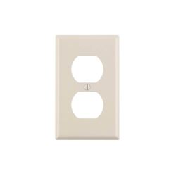 Leviton 78003 Receptacle Wallplate, 4-1/2 in L, 2-3/4 in W, 1 -Gang, Thermoset, Light Almond, Smooth 