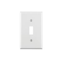 Leviton 020-88001-000 Non-Metallic Wallplate, 4-1/2 in L, 2-3/4 in W, 1 -Gang, Thermoset, White, Smooth 