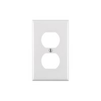 Leviton 88003 Receptacle Wallplate, 4-1/2 in L, 2-3/4 in W, 1 -Gang, Thermoset Plastic, White, Smooth 