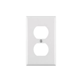 Leviton 88003 Receptacle Wallplate, 4-1/2 in L, 2-3/4 in W, 1 -Gang, Thermoset Plastic, White, Smooth