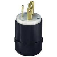 Leviton 021-02611-0PB Electrical Plug, 2 -Pole, 30 A, 125 V, NEMA: NEMA L5-30P, Black/White 