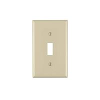 Leviton 021-80701-00I Wallplate, 4-1/2 in L, 2-3/4 in W, 1 -Gang, Nylon, Ivory, Smooth 
