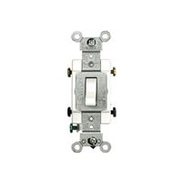 Leviton CS215-2W Switch, 15 A, 120/277 V, Lead Wire Terminal, NEMA WD-1, WD-6, Thermoplastic Housing Material 