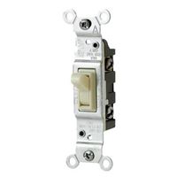 Leviton 1451-ICP Switch, 15 A, 120 V, Push-In Terminal, Thermoplastic Housing Material, Ivory 